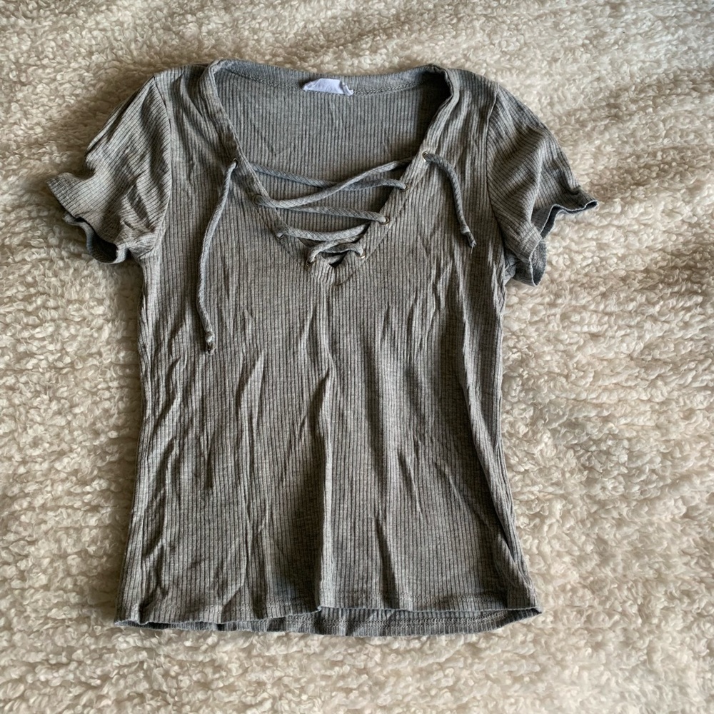 Grey Crop Top